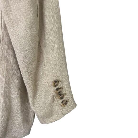 Sundance 100% Linen Blazer Women’s XL Beige Cotton Lined Single Button Jacket - Picture 4 of 6
